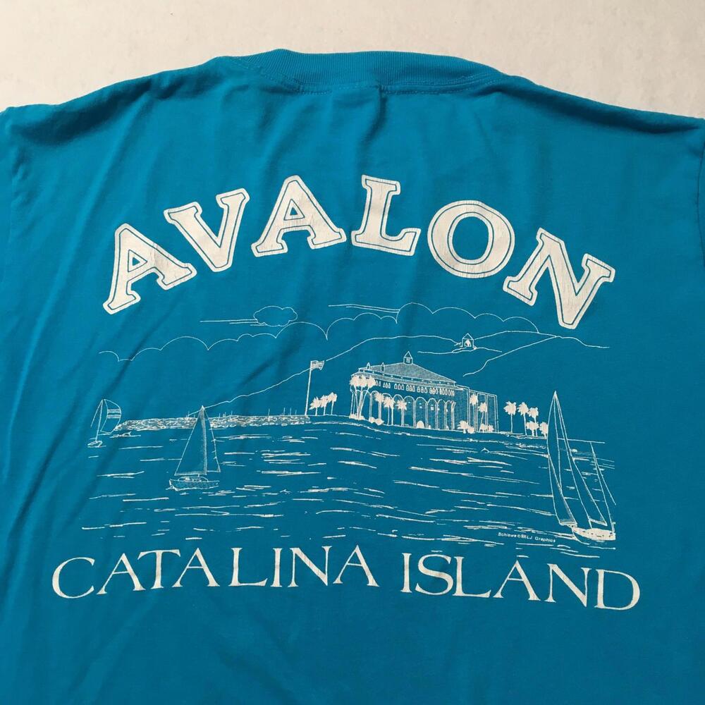 Vtg -Catalina Island Camp-T-shirt Adult XL - Single Stitch BLUE AVALON - Picture 11 of 11